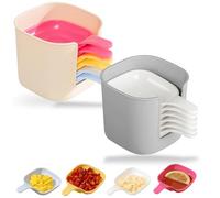 Genérico Dipping Sauce Plate & Holder Set, Multifunctional Dipping Sauce Holder, Can Be Used As Dip, Snack, Dessert, Fruit, Seasoning, Side Dish, Etc (2pcs)