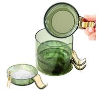 Genérico Dipping Sauce Plates, Seasoning Dishes Set, 4 Piece Serving Tray with Holder, Home Kitchen Tableware, Compact Condiment Bowls for Soy Sauce, Snacks, Ketchup, Dessert Use, 8.5cm