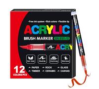 Genérico Direct Liquid Markers Artists, Professional Waterproof Fine, 15,6 x 14,2 x 1 pulgadas Adorable Brush Tip Drawing Pens, Permanente Soft Head Coloring Markers for Sketching and Design