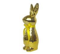 Genérico Disco Ball Bunny - Reflective Mirror Glass Easter Rabbit, Glam Holiday Figurine, Tabletop Decor, Light Reflecting Sculpture, Modern Prism Bunny Statue | For Mantel Shelf