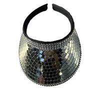 Genérico Disco Ball Hat Mirror Visor Adjustable Party Festival Cap