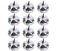 Genérico Disco Pumpkin, Silver Disco Pumpkins, Halloween Table Decor, Lightweight Foam Build, Party Centerpiece Accent, Holiday Event Decoration, 2.36 Inches, Silver Color, 12 Pieces