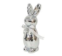 Genérico Disco Rabbit - 24x8cm Reflective Easter Rabbit Figurine Decor, Bunny Mantel Decoration, Glass Mirror Mosaic Ornament, Spring Home Holiday Party Bedroom Entryway Desk