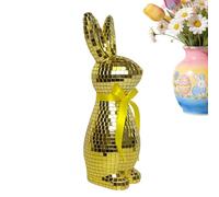 Genérico Disco Rabbit - 24x8cm Reflective Easter Rabbit Figurine Decor, Bunny Mantel Decoration, Glass Mirror Mosaic Ornament, Spring Home Holiday Party Bedroom Entryway Desk