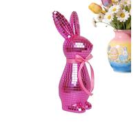 Genérico Disco Rabbit - 24x8cm Reflective Easter Rabbit Figurine Decor, Bunny Mantel Decoration, Glass Mirror Mosaic Ornament, Spring Home Holiday Party Bedroom Entryway Desk