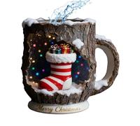 Genérico - Diseño Safttasse - Harz Weihnachtsbecher mit ergonomischem Griff | Festliche Kaffeetasse für Zuhause Schule & Büro | Dekorativer Trinkbecher mit Rindenmuster | für Weihnachten