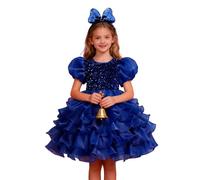 Genérico Disfarce Carnaval Menina - Vestido De Fiesta para Niñas and Shine con Mangas Abullonadas Y Falda Escalonada