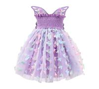 Genérico Disfraces Carnaval Niña 3 Años - Vestido Brillante De Hada Sin Mangas para Niñas Tutú De Fiesta con Lentejuelas De Estrella Y Lazo