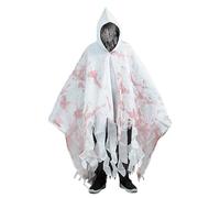 Genérico Disfraces De Carnaval Adultos Capa Gotica Terrorifica Para Halloween Y Fiestas Miedo. Traje Muerte Negro Con Capucha Larga Y Rasgada. Disfraz Segador Alma Espantoso