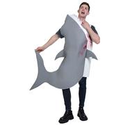 Genérico Disfraces De Carnaval Adultos Tiburón Sangriento Terrorífico Para Halloween Y Fiestas Submarinas. Traje Escenico Hombre Mono Con Aleta Y Dientes Afilados. Disfraz Animal Asesino Gracioso