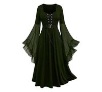 Genérico Disfraces De Carnaval Mujer Bruja Corset Lazada Falda Amplia Para Halloween Y Fiesta Gotica. Traje Aquelarre Negro Con Sombrero Y Escoba. Disfraz Hechicera