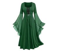 Genérico Disfraces De Carnaval Mujer Bruja Corset Lazada Falda Amplia Para Halloween Y Fiesta Gotica. Traje Aquelarre Negro Con Sombrero Y Escoba. Disfraz Hechicera