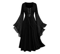 Genérico Disfraces De Carnaval Mujer Bruja Corset Lazada Falda Amplia Para Halloween Y Fiesta Gotica. Traje Aquelarre Negro Con Sombrero Y Escoba. Disfraz Hechicera
