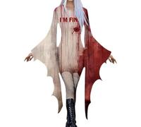 Genérico Disfraces De Carnaval Mujer Vestido Gotico Sangre Asimetrico Para Halloween Y Performance. Traje Demonio Rojo Negro Lazada Espalda. Disfraz Diablesa Noche