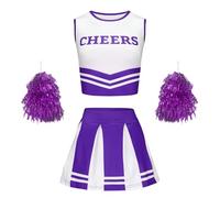 Genérico Disfraces De Carnaval Niña - El Equipo De Porristas Del Encuentro Deportivo Estudiantil Con Flores De Mano