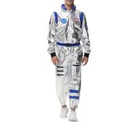 Genérico Disfraces de Carnaval para Mujer y Hombre, Astronauta, Espacio Exterior, Mono para Carnaval, Juego Completo con Detalles de Casco, Disfraz de Escenario, Disfraz para Grupos de Fiesta