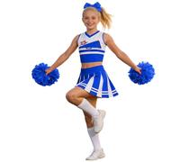 Genérico Disfraces De Halloween Para Niñas Disfraz De Animadora Con Falda Plisada Y Pompones Para Niñas Traje Cosplay Elegante Fiestas Y Actuaciones Escolares Ideal Carnaval Juegos