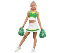 Genérico Disfraces De Halloween Para Niñas Disfraz De Porrista Infantil Con Pompones Y Falda Plisada Traje Cosplay Para Niñas Ideal Actuaciones Y Fiestas Temáticas Carnaval Escolar Juegos