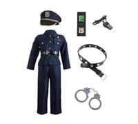 Genérico Disfraces De Policía Para Niños, Disfraz De Policía Para Juegos De Rol, Uniforme De Agente Para Carnaval, Para Temáticas De Halloween Actuaciones Escolares Y Reuniones Festivas Para Niño