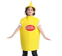 Genérico Disfraces para niños - Talla S M L Disfraz de mostaza y ketchup humorístico suave, para celebración de Halloween | Niños Niñas Festival Danza Rendimiento Cosplay Traje de escenario lúdi
