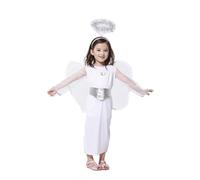 Genérico Disfraz Ángel Niña Blanco, Traje de Angel, Disfraces Angelito, Disfraces Navideños, Disfraz Navidad y Halloween
