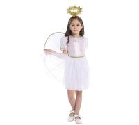 Genérico Disfraz Ángel Niña Blanco, Traje de Angel, Disfraces Angelito, Disfraces Navideños, Disfraz Navidad y Halloween