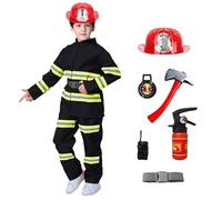 Genérico Disfraz Bombero NiñO 8 Pcs Traje Infantil Con Accesorios Juego De Rol De Bombero Para Disfraces EducacióN Sobre Simulacros De Incendio Para NiñOs De 1a 16 AñOs