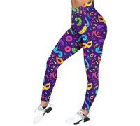 Genérico Disfraz Carnaval Mujer, Leggings Anticelulitis Mujer, Mallas De Cintura Alta con Estampado De Carnaval Pantalones De Yoga para Ejercicios De Levantamiento De Cadera