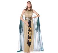 Genérico Disfraz Cleopatra con Capa y Puños Conjunto Egipcio de Halloween