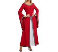 Generico Disfraz Dama del Medieval Gótico Hombros Descubiertos Disfraz Bruja Mujer Punk Vintage Vestido Medieval Cosplay Disfraz Princesa Noche Victoriano Vestidos Carnaval