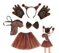 Genérico Disfraz De Ardilla Para Niños, Accesorios De Cosplay Para Halloween, Traje de Disfraz de Animal con Guantes, Para Navidad Pascua Carnaval Teatro Obras Escolares Cumpleaños Sesión De Fotos