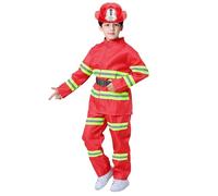 Genérico Disfraz de bombero para niño, bombero, con bombero, juguete y bombero, accesorios para carnaval, Halloween, juego de rol, regalo de 1 a 16 años Comodidad