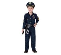 Genérico Disfraz De Cosplay Infantil | Traje De Policía Para Disfrazarse - Traje De Disfraz De Policía - Para Temáticas De Halloween Actuaciones Escolares Y Reuniones Festivas Para Niño