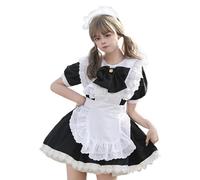 Genérico Disfraz De Criada Para Mujer,Ropa Femenina Fantasía, y con Encaje | Vestido Delantal Sirvienta | para de Halloween, Festivales, Interior, Al Aire Libre, Escuela, Hogar, Patio y Jardín