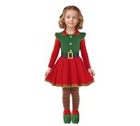 Genérico Disfraz De Elfo Para Niños, 100-180cm Traje De Duende Navideño Con Gorro, Falda, Cinturón, Calcetines/Cubrezapatos - Para Navidad, Día De San Patricio, Cosplay Y Carnaval