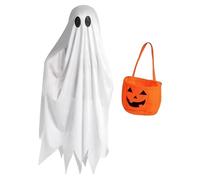 Genérico Disfraz De Fantasma De Niños Pequeños - Cape De Halloween De Miedo De 92 Cm, De Cosplay Para Niños, Bolsas De Golosinas De Calabaza | Spooky Party Dress Ups For Children Girls Festival