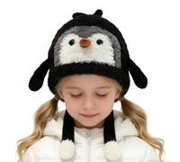 Genérico Disfraz De Gorro De Animal - Gorro Suave De Pingüino - De Invierno Con Orejeras Abatibles Y Forro Abrigado - Infantil para Vacaciones Senderismo Niños y Niñas