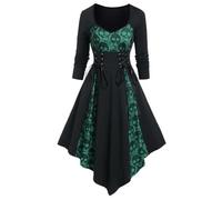 Genérico Disfraz De Halloween para Mujer Disfraz Diablo Mujer Halloween corsé gótico victoriano Vestido Retro De Los AñOs 50 Renacentista Medieval Vestidos Medievales Tallas Grandes
