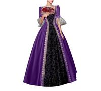 Generico Disfraz de Halloween para mujer, ropa medieval para mujer, ropa de disfraz, estilo barroco renacentista, para fiesta de carnaval, vestido de cóctel, de una sola pieza místico vampiro