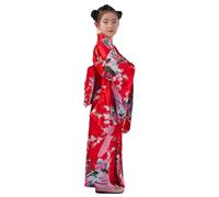 Generico Disfraz de kimono | Bata de seda con impresión floral - Vestido de disfraz Yukata japonés, para estudiantes apasionados, espectáculos, escenarios, cumpleaños,