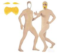 Genérico Disfraz de Lorax y Slenderman para Adultos Traje Unisex Naranja de Cuerpo Entero Carnaval y Navidad traje de pantalla verde, traje naranja, mono para Halloween, carnaval, cosplay