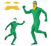 Genérico Disfraz de Lorax y Slenderman para Adultos Traje Unisex Naranja de Cuerpo Entero Carnaval y Navidad traje de pantalla verde, traje naranja, mono para Halloween, carnaval, cosplay