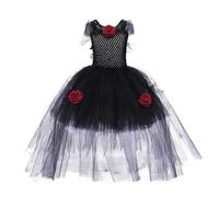 Genérico Disfraz De Novia De Cadáver - Vestido De Vestuario De Navidad Para Niñas Para Niñas | Disfraz De Fantasma Gótico Pelucas Onduladas