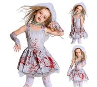 Genérico Disfraz De Novia De Halloween - Traje De Fantasma Espeluznante Para Niña | Conjunto De Falda Sangrienta Para Fotos De Disfraces Representación Escénica Cosplay Casa Encantada