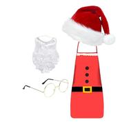Generico Disfraz de Papá Noel | Juego de barba y gafas de Santa Navidad | Completo para adultos con sombrero y delantal | Disfraces cosplay eventos temáticos