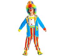 Genérico Disfraz de Payaso para Niños Bonito Circos Payasos Ropa Niños y Niñas Divertido Multicolor Circo Disfraz de Payaso con Sombrero Circo Ropa Disfraces para Cosplay Fiesta Temática Carnaval