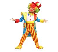 Genérico Disfraz de Payaso para Niños Bonito Multicolor Circos Carnaval Ropa Divertido Circo Disfraz con Abrigo Mameluco Corbatín Circo Disfraces para Fiesta Carnaval Actuaciones Escénicas