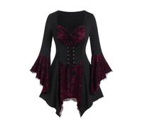 Genérico Disfraz De Pirata Mujer Ropa Medieval Carnaval Vestido Pirate Costume Vestidos Medievales Volantes Abullonados Blusa Blanca Disfraces Piratas Princesa Steampunk Playa Blanco