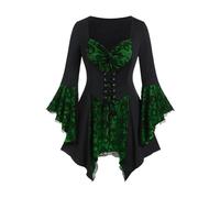 Genérico Disfraz De Pirata Mujer Ropa Medieval Carnaval Vestido Pirate Costume Vestidos Medievales Volantes Abullonados Blusa Blanca Disfraces Piratas Princesa Steampunk Playa Blanco