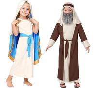 Genérico Disfraz de San José para niño, Disfraz Pastora Niña, Disfraz Pastor Niño Navidad - Traje para niños para Fiestas, Carnaval y Halloween - Talla 3-12 años